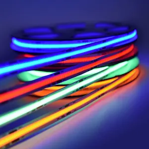 شريط ضوئي LED بحبل يعمل بالتيار المستمر 12 فولت 100 لون متغير الأوضاع COB RGB شريط ضوئي 24 فولت من Luzes Luses Fita De Luz Tiras Luces COB شريط ضوئي