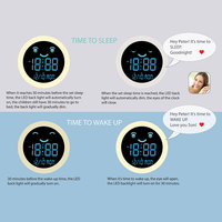 Réveil en forme d'avion de dessin animé au design créatif avec écran LCD, enregistrement, rétroéclairage, entraîneur de sommeil pour enfants, horloge de bureau éducative