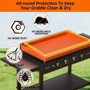 Housse de protection en silicone de 36 pouces pour barbecue extérieur, tapis de cuisson pour plaque chauffante, housse de plaque de cuisson BBQ améliorée à bords intégrés pour tapis de barbecue Weber - Product Image 3