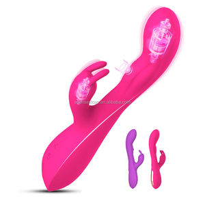 Juguetes recargables para adultos para mujeres Vibrador clásico con Orejas de conejo con punto G <span class=keywords><strong>Tapping</strong></span> Vibrating Rabbits - Product Image 2