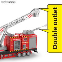 Camion de pompiers géant à friction avec pulvérisation d'eau, lumières et sons pour enfants