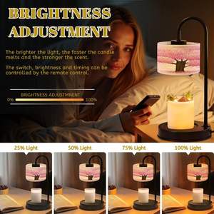 Lámpara calentadora de velas eléctrica con diseño de flores, luz regulable para aromaterapia en interiores, uso en mesa, base de metal con enchufe estadounidense - Product Image 5