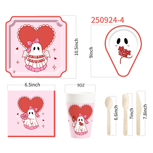 DAMAI Nuevo Juego de Vajilla Especial para Fiesta de Halloween, Incluye Platos de Papel de 9 y 10.5 Pulgadas, Vasos y Servilletas para Fiesta de Halloween - Product Image 6