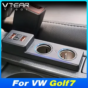 Station d'accueil Vtear pour voiture, double prise allume-cigare 12V, accessoires de décoration intérieure, accessoires auto pour Volkswagen <span class=keywords><strong>Golf</strong></span> <span class=keywords><strong>7</strong></span> Mk7 - Product Image 2