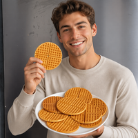 Machine à gaufres automatique économique de petite taille avec moule personnalisable, style gaufres belges épaisses, en acier inoxydable, minuterie numérique