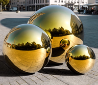 Artisanat métallique personnalisé, boules en acier inoxydable, finition miroir argent et or, sphère de jardin, sphère miroir, ornement de boule