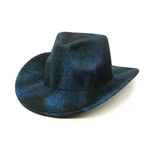 Wholesale Cowboy Hat For Man Blue Denim Fedora Hats Fow Women Wide Brim Caps