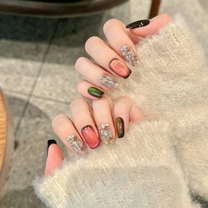 Haute qualité 10 pièces épais acrylique peint à la main ongles à presser <span class=keywords><strong>pas</strong></span> <span class=keywords><strong>cher</strong></span> à la main faux ongles pour le Style de conception d'application de doigt - Product Image 2