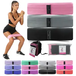 Großhandel 3-Stufen-Übungsstoff Schleife Kreis Widerstandsband-Set Fitnessstudio Fitness Yoga-Workout-Bänder Gummimaterial Sport Fitness