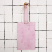 Étiquette de bagage en cuir PU personnalisée avec logo Sakura, motif fleur de cerisier ajourée, pour valise de voyage, cadeau souvenir