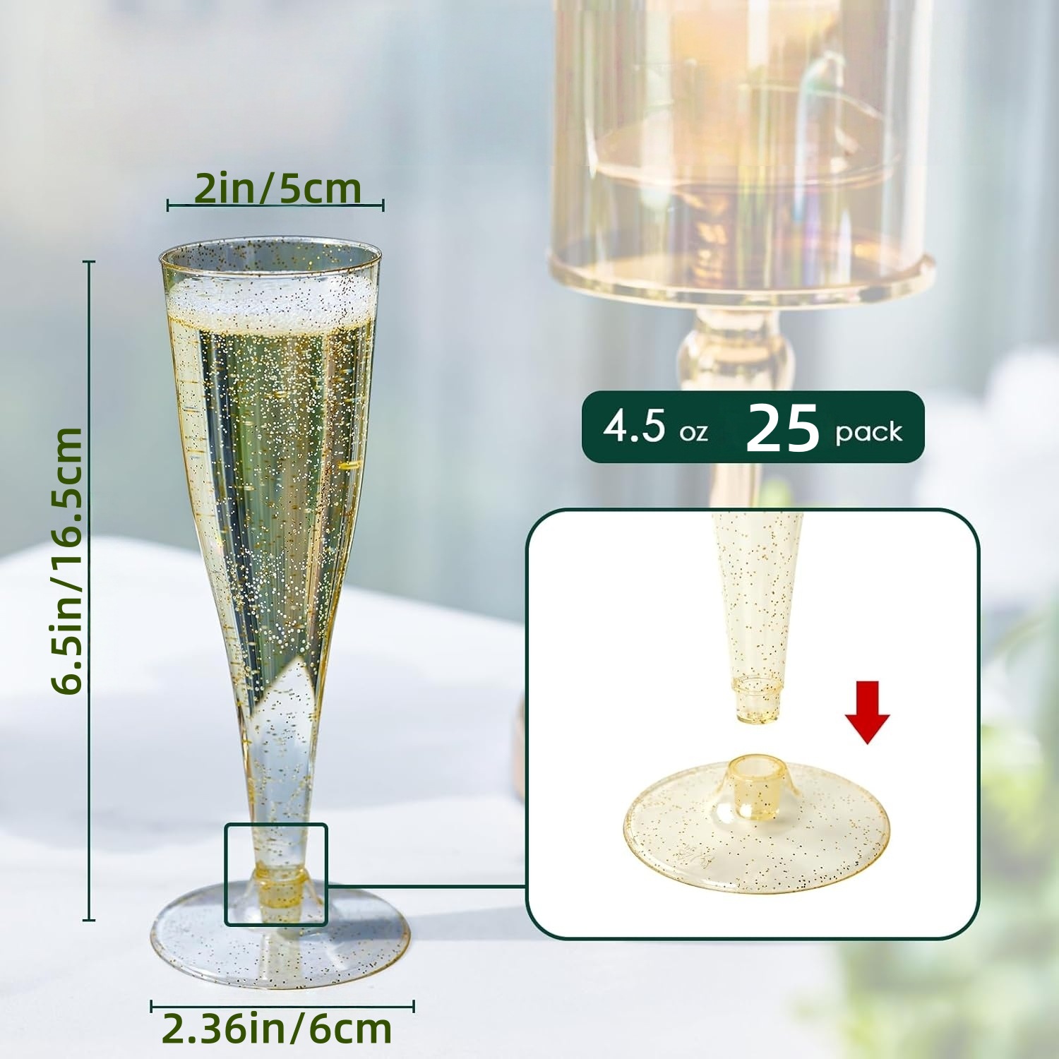 Coupe à champagne conique 140ml-rose doré