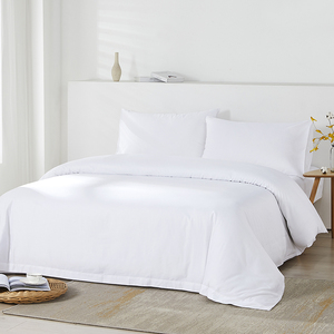 Juego de Ropa de Cama de Hotel de 3 Estrellas, 200*200cm, Premium, con Logotipo Personalizado, 100% Algodón, Cubrecama, Funda de Edredón, Sábana Blanca - Product Image 2
