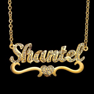 Collar con Colgante <span class=keywords><strong>de</strong></span> Corazón con Nombre Personalizado en Acero Inoxidable Chapado en <span class=keywords><strong>Oro</strong></span> <span class=keywords><strong>de</strong></span> 18K, Estilo HipHop, Sin Deslustre, con Diamantes, Certificación CE, Regalo <span class=keywords><strong>de</strong></span> Aniversario - Product Image 3
