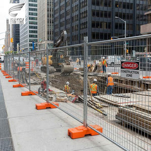 Panneaux <span class=keywords><strong>de</strong></span> clôture temporaires galvanisés avec treillis soudé et base en HDPE - Product Image 4