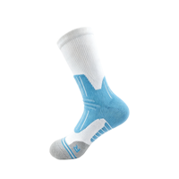 Chaussettes de sport en polyester et nylon, motif personnalisé, logo, rouge et blanc contrastés, coussinées, pour le basketball et la course à pied