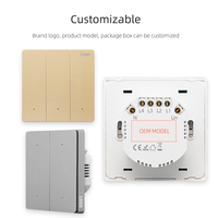 Lerlink A2-Z53 V2.0 Vente directe d'usine 3 gangs Fil neutre en option Tuya ZigBee Interrupteur d'éclairage mural intelligent