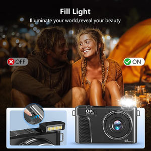 Lumière d'appoint LED, écran HD inclinable à 180 degrés de 3,0 pouces, 18 filtres, appareil <span class=keywords><strong>photo</strong></span> numérique 8K avec zoom numérique 18x et mise au point automatique - Product Image 4