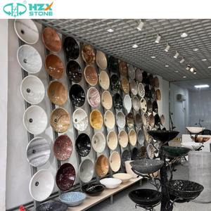 HZX Premium Grey Marble Italian <strong>Classic</strong> <strong>White</strong> Marble Vanity Basin with Grey Veins <strong>Bathroom</strong> Sink - Product Image 6