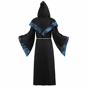 Costume Médiéval Unisexe pour Homme Cape Vintage à Capuche Long Magicien pour Halloween ou Jeu <span class=keywords><strong>Cosplay</strong></span> - Product Image 2