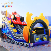 Château gonflable toboggan extérieur commercial Winsun, installation facile, en PVC ignifuge et imperméable, idéal pour les fêtes et les jeux.