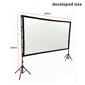Pantalla de Proyección Portátil de 100 Pulgadas con Soporte, 16:9 HD 4K, Sin Arrugas, para Interiores y Exteriores, Cine en Casa, Jardín - Product Image 3