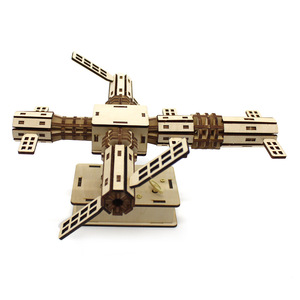 Kit de modelo de estación espacial de madera para niños, juguete educativo de ciencia, montaje manual, forma geométrica, regalo educativo - Product Image 1