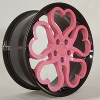 Nouvelles jantes en aluminium forgé RCSR personnalisées pour voitures de tourisme, 16-22 pouces, modèle multi-rayons en forme de cœur rose, pour voitures de luxe, ajustement universel