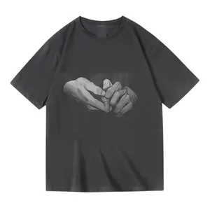 Alta Qualidade Personalizado Gota Ombro Oversized Preto Algodão poliéster T-shirt dos homens