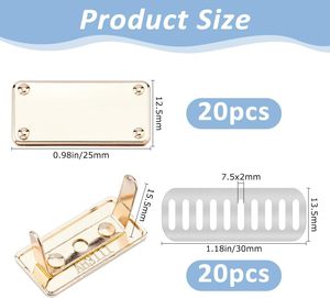 SUPERFINDINGS PCS Alloy Labels Rectangle Blank Stamping Tag X Cm Alloy <b>Purse</b> Tags Label Sign Tags With Iron Gaskets For DIY Sewi - Product Image 2