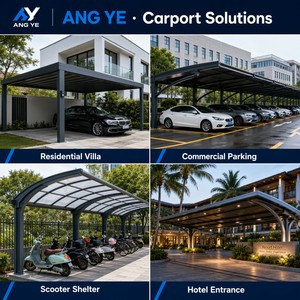 Abri de voiture moderne pour villa, en alliage d'aluminium, avec protection solaire et auvent imperméable - Product Image 6