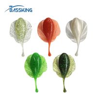 Leurre souple en forme de rayon, ver à paillettes réfléchissantes, écologique, appât phosphorescent, leurre oscillant pour la pêche au bar