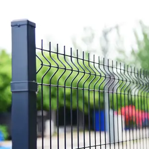 高品质焊接花园围栏面板/室外3D方形柱粉末涂层电焊网围栏