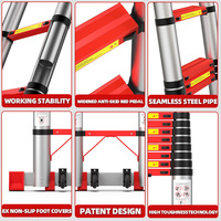 Échelle télescopique en aluminium à articulation en bambou en alliage d'aluminium, échelle pliante multifonctionnelle pour la maison