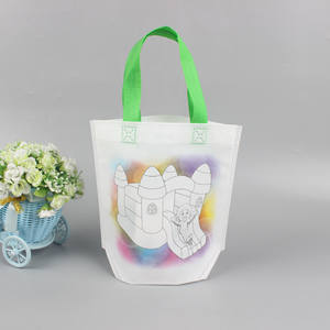 Vente chaude B662 bricolage peinture Graffiti coloré dessin animé conception <span class=keywords><strong>pas</strong></span> <span class=keywords><strong>cher</strong></span> Non-tissé sac fourre-tout cadeau pour faire du shopping - Product Image 2