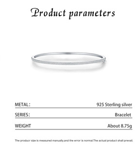 2026 Luxury Minimalist Full Stone Thin Bangle S925 Sterling <b>Silver</b> Open <b>Bracelet</b> Stackable Versatile Wrist <b>Cuff</b> For Women - Product Image 5