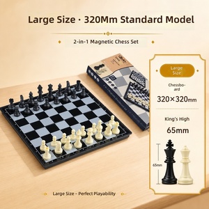 Set Premium 2 in 1 di Scacchi e Dama Magnetici, Scacchiera Pieghevole 320mm, Pezzi Re 65mm in HIPS, Regalo Educativo per Compleanno - Product Image 5