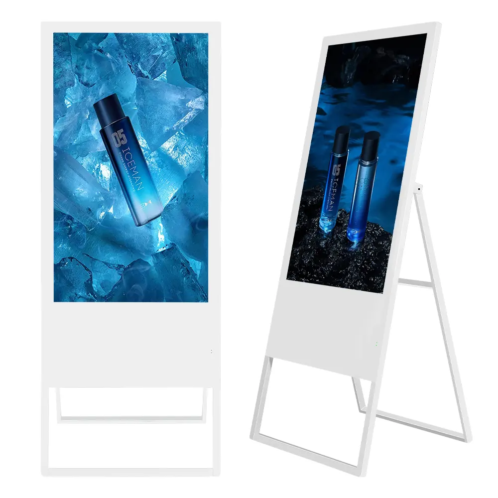 Free Standing Lcd screen digital signage advertising display portable street ad player