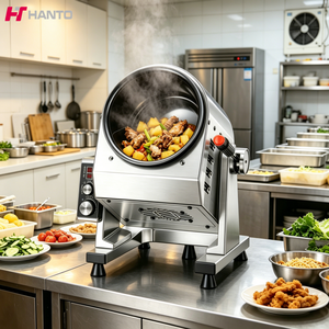 Machine à wok électrique automatique de qualité commerciale, robot de cuisson à tambour pour faire sauter les aliments, équipement de cuisson qui économise du temps et de la main-d'œuvre - Product Image 1
