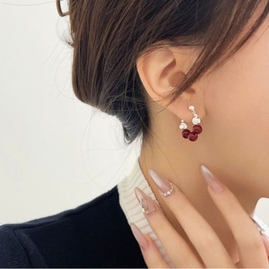 Boucles d'oreilles pendantes Yinruitai S925 en argent sterling, motif hawthorn confit et perle, pour usage quotidien ES1077 - Product Image 1