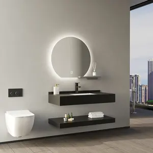 Double vanité de salle de bain avec dessus en quartz lavabo de salle de bain vanité de salle de bain avec évier