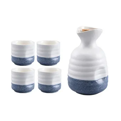 Harga Murah Set Cangkir Anggur Porselen Bertekstur, Set Sake Jepang Keramik