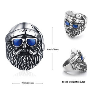 Bague de mode en acier inoxydable titane 316L vintage, style hip-hop, punk, gothique, délicat, <span class=keywords><strong>viking</strong></span>, barbu, dominant, vente en gros pour hommes - Product Image 3