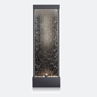 Mur d'eau en verre pour l'intérieur et l'extérieur Écran intérieur Cascades Fontaine éclairée Diviseurs de pièce Cascade en verre à led