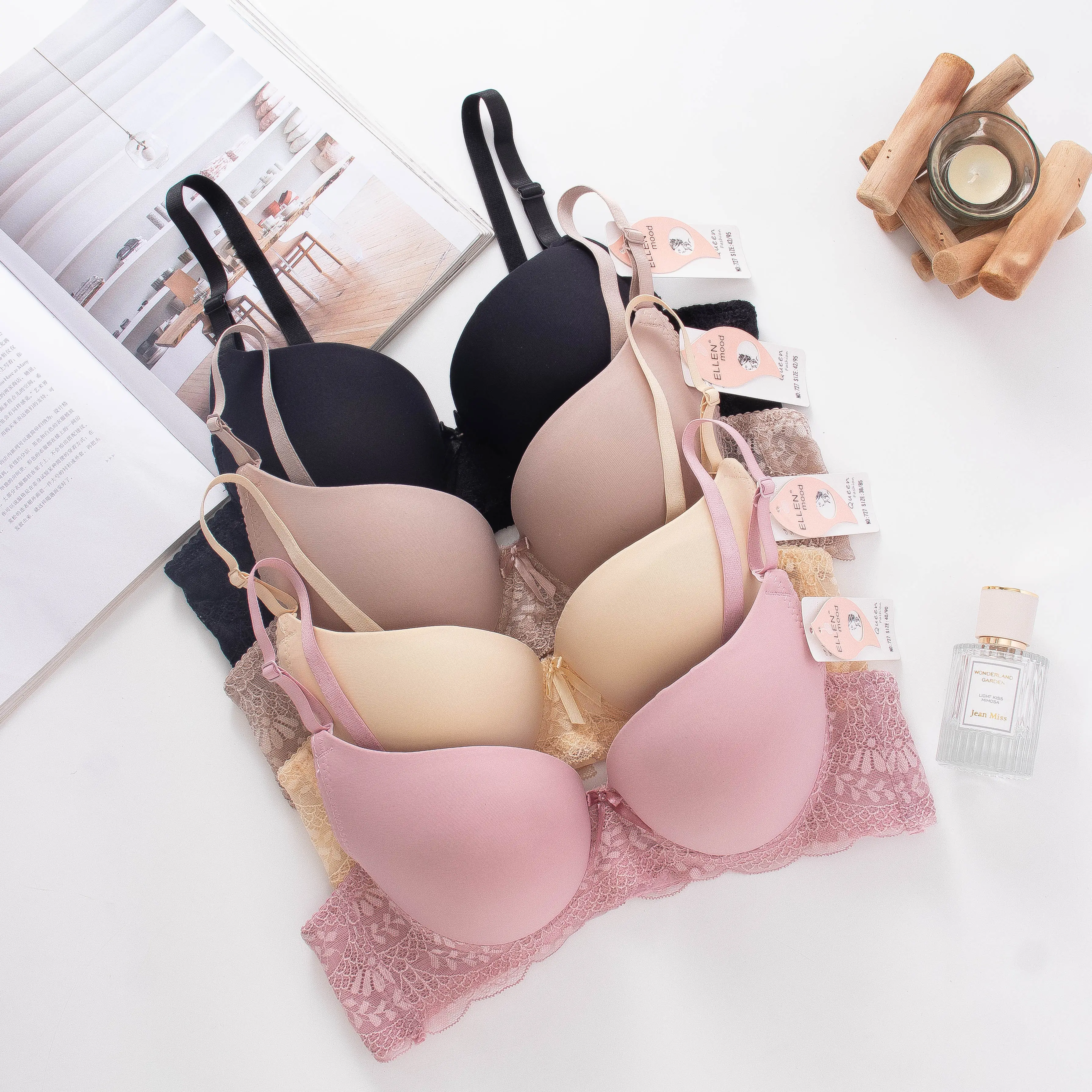 Sexy Lace Floral Adjustment Plus Size Bra Full Cup Underwire Cotton Women Lace Bra Push Up Oversized Female Bra