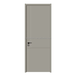 ประตูแผงผิวไม้ HDF MDF สีขาวไพรเมอร์สนไม้ภายในสำหรับโครงการบ้านขายส่งพร้อมประตูล็อคอัจฉริยะ - Product Image 3