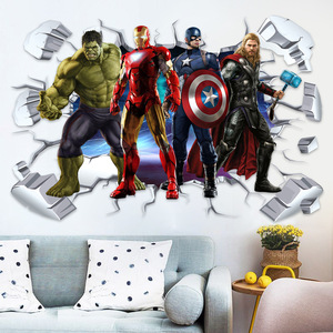 Autocollants muraux 3D Spiderman Art Déco pour enfants, autocollants muraux amovibles, affiches <span class=keywords><strong>de</strong></span> films <span class=keywords><strong>de</strong></span> dessins animés, décoration <span class=keywords><strong>de</strong></span> la maison, art mural Spiderman en PVC - Product Image 6