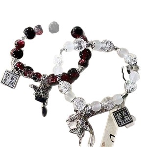 Pulsera de Cuentas de Vidrio con Diseño de Flores y Mariposas al Estilo Chino, Hecha a Mano, Unisex, Regalo, SIN MIEDO, SEA VALIENTE - Product Image 5