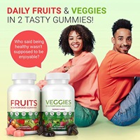 Bonbons gélifiés fruités aux fruits et légumes enrichis en vitamines, formes et saveurs variées, best-seller transfrontalier, conditionnement en bouteille de 60 unités