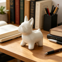 Tirelire en céramique en forme de chien, tirelire chiot, vente en gros