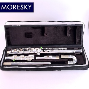 Flûte alto MORESKY 16/17 trous, accordage G, plaquée argent, avec deux embouchures/couleurs classiques antiques OEM - Product Image 1